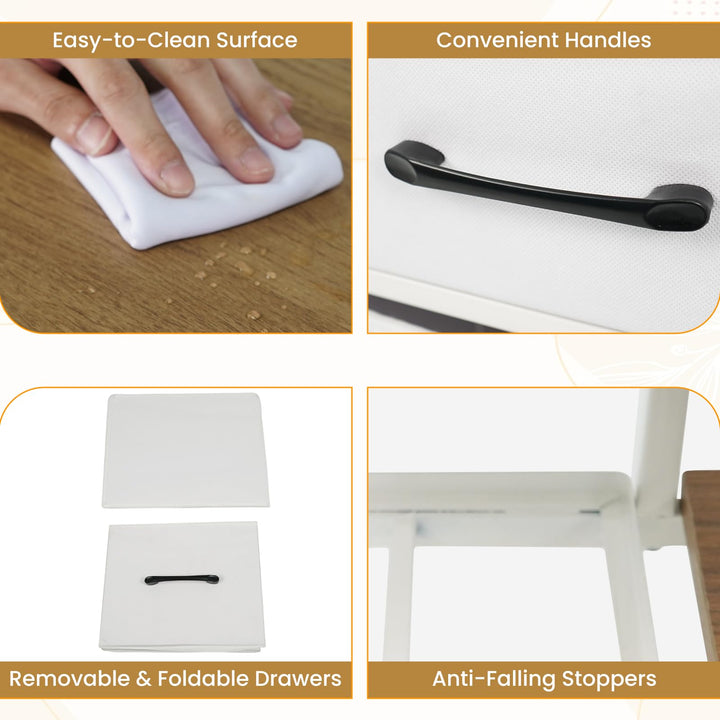 Giantex 3 Drawer Mobile File Cabinet with Charging Station