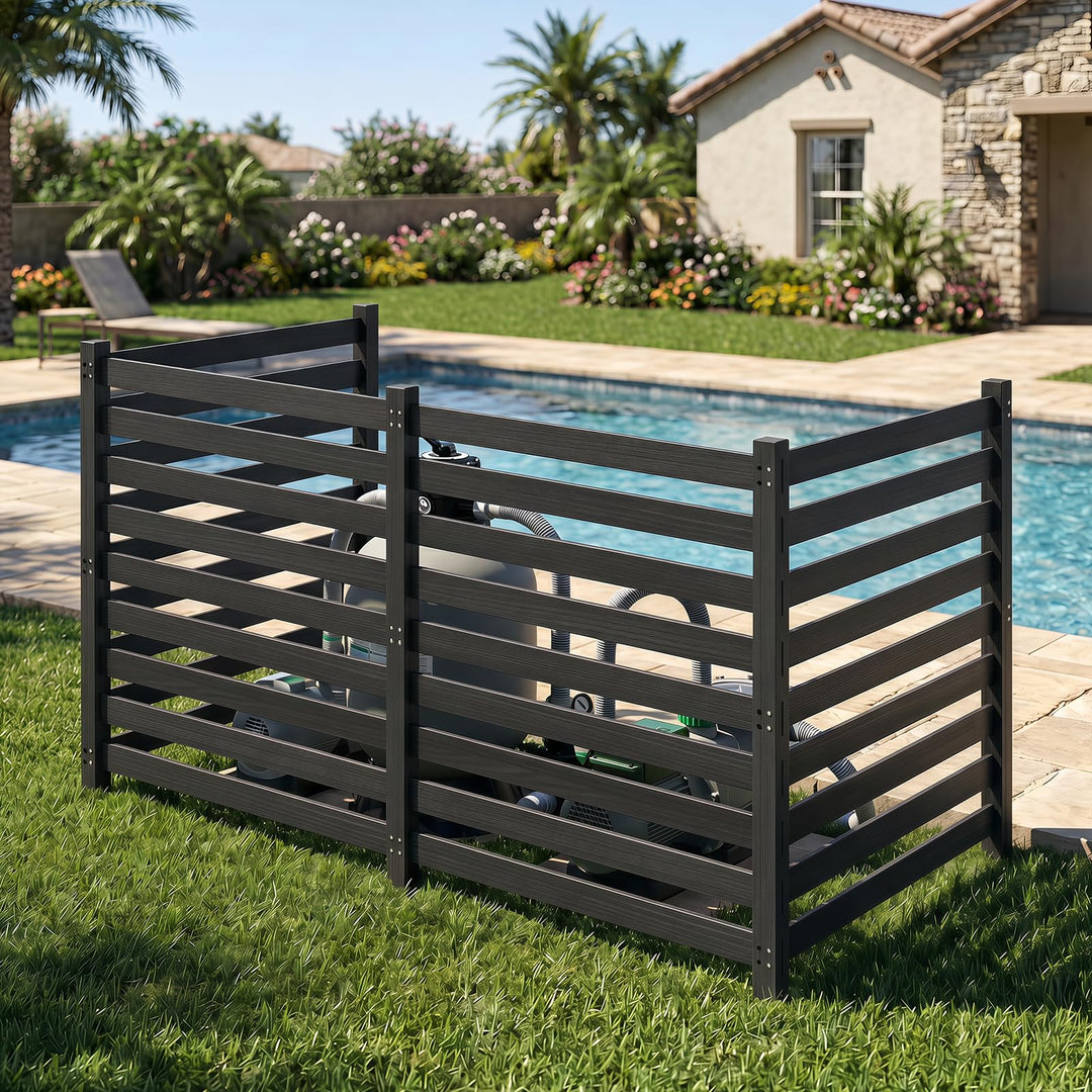 GIANTEX 42" No-Dig Slatted Outdoor Wood Privacy Screen (2/3/4)