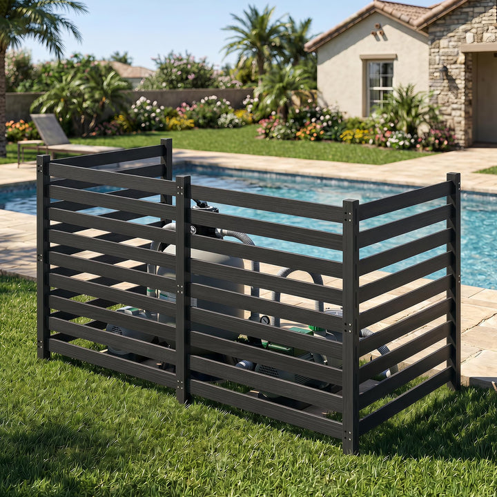GIANTEX 42" No-Dig Slatted Outdoor Wood Privacy Screen (2/3/4)