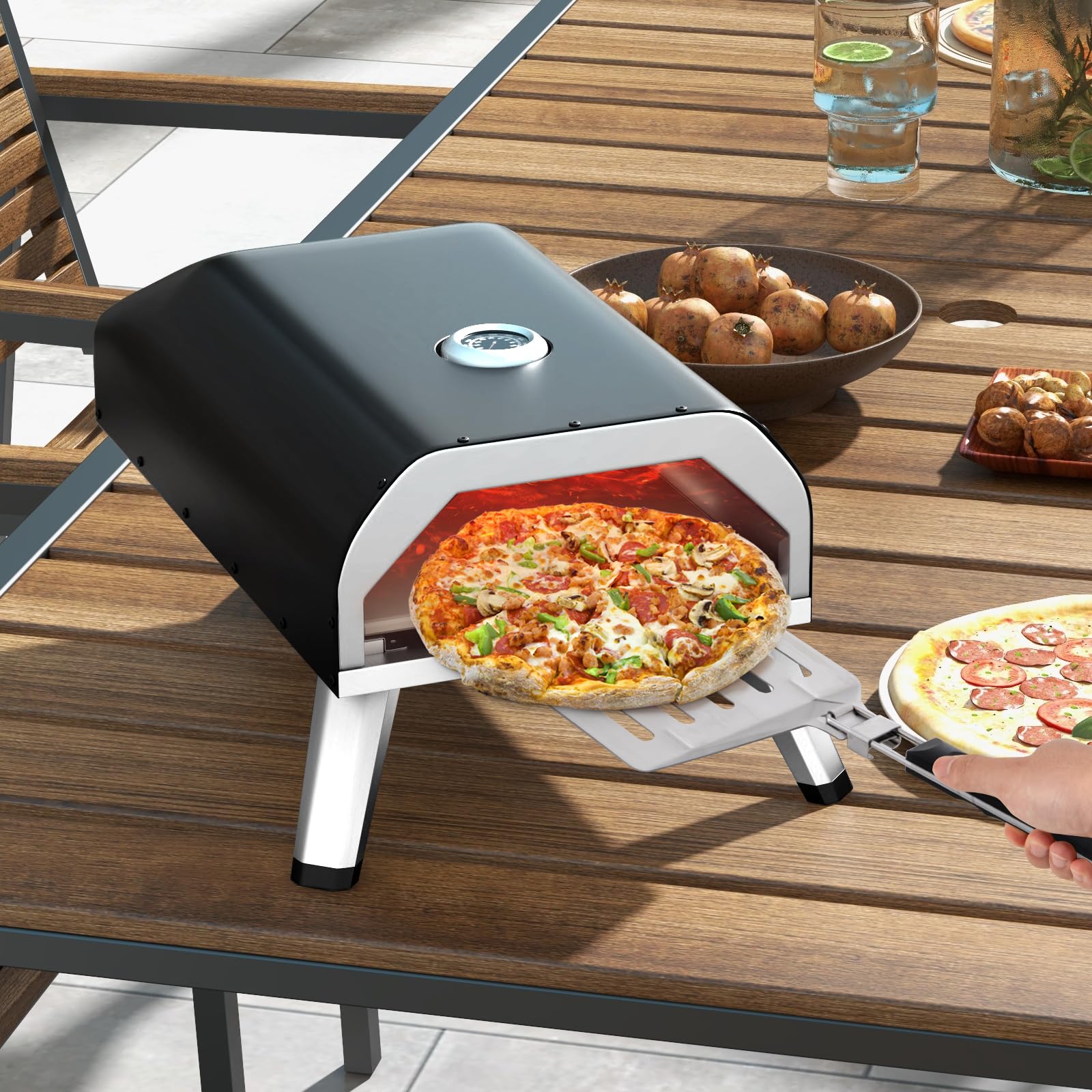 Giantex Gas Pizza Oven, 15,000 BTUs Outdoor Propane Pizza Maker with 12 inch Pizza Stone