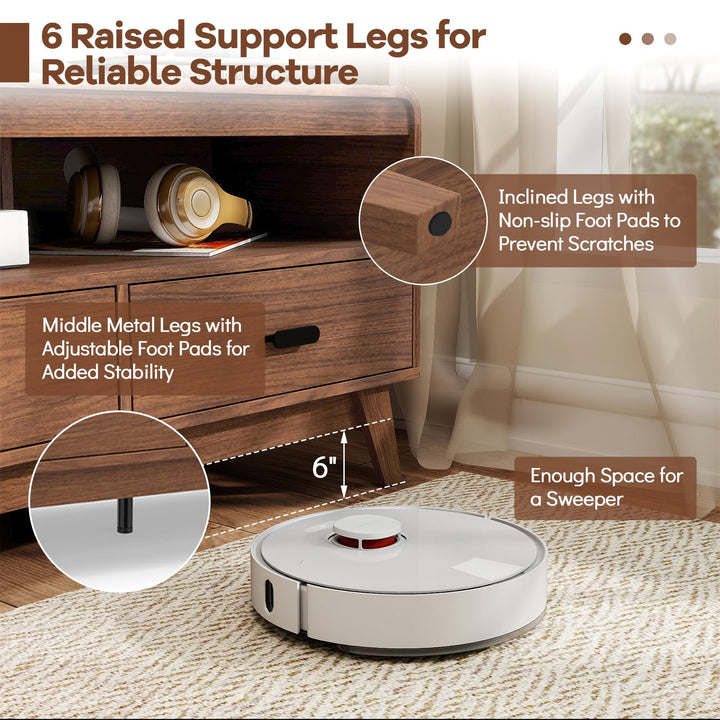 Giantex TV Stand for 60-70 Inch TV Mid-Century Modern Entertainment Center with 3 Storage Drawers