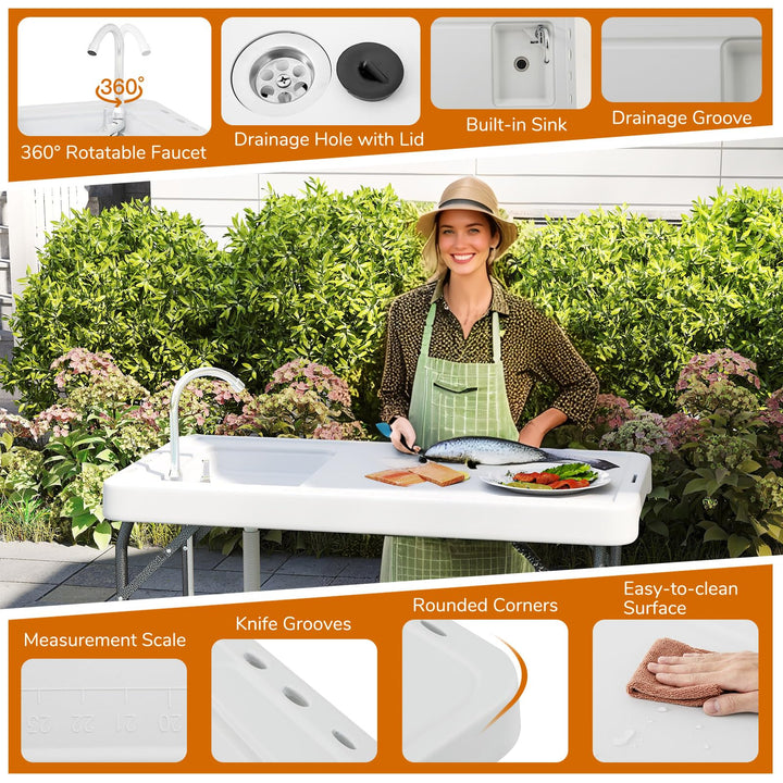 Giantex Portable Fish Cleaning Table