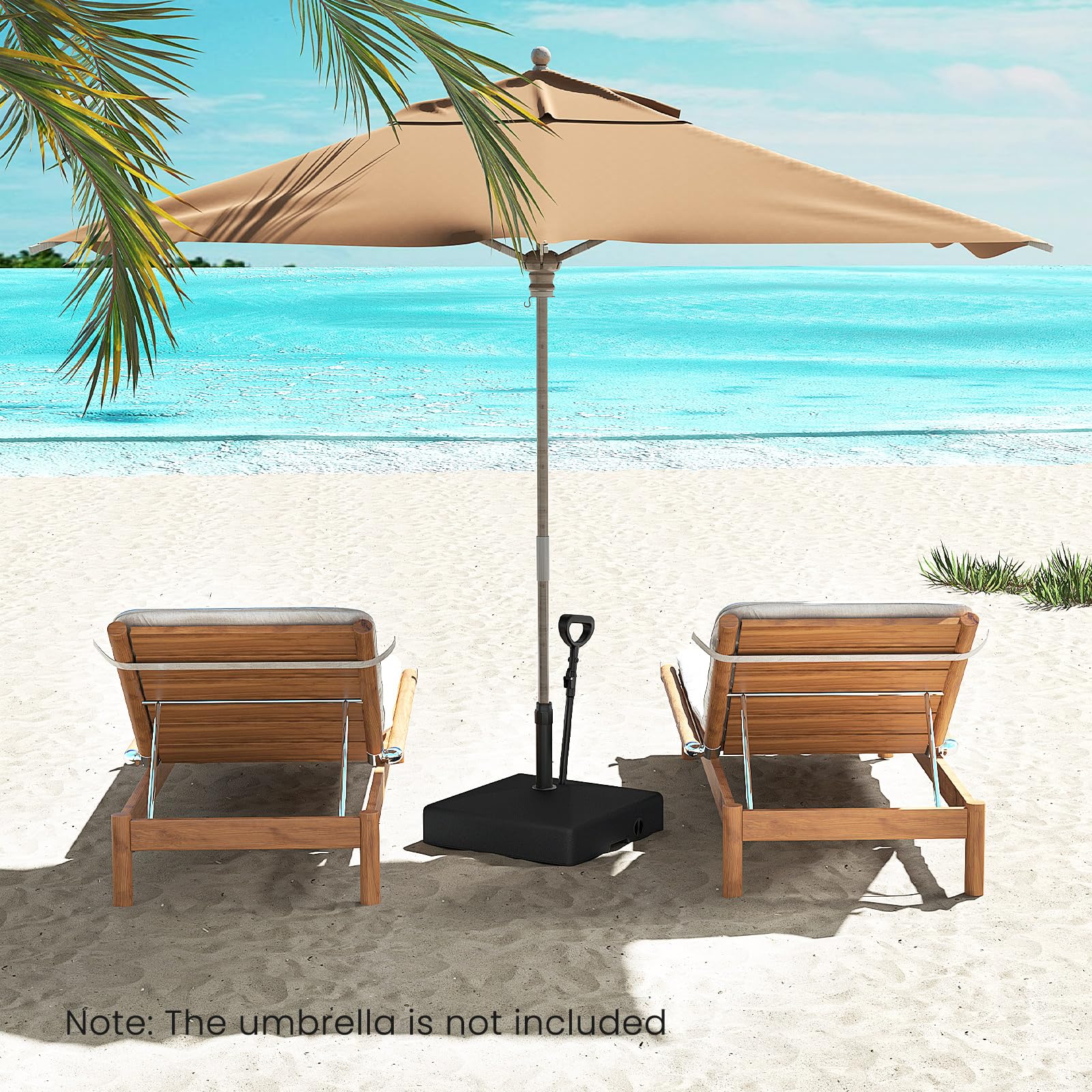 Giantex 132 lbs Fillable Patio Umbrella Stand with Retractable & Removable Pull Rod