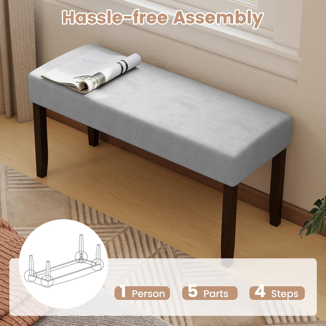 Giantex 40.5" Upholstered Entryway Bench with Padded Seat & Solid Rubber Wood Legs Load 400Lbs