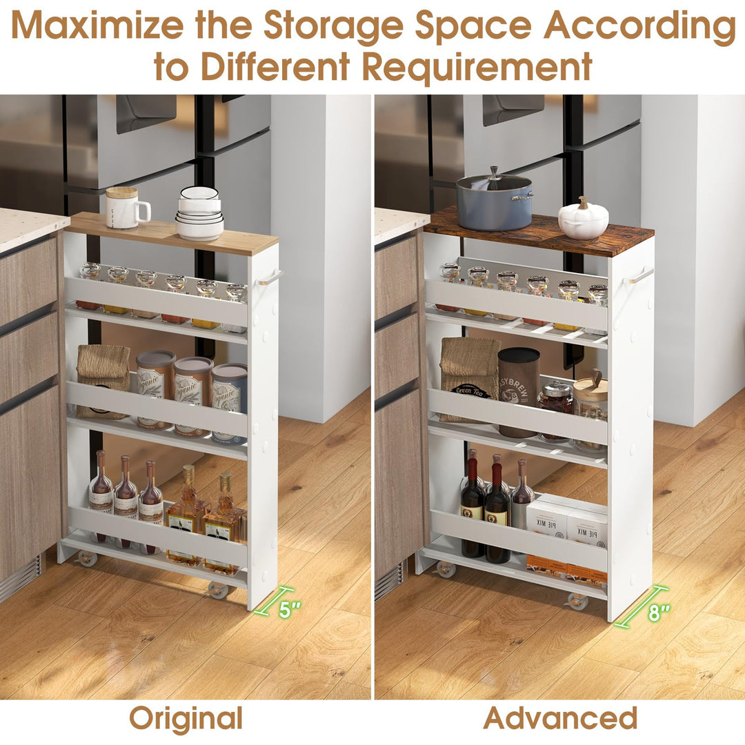 Giantex 4 Tier Rolling Slim Storage Cart
