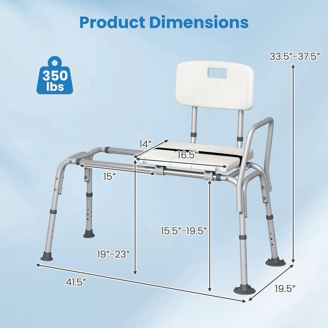 Giantex Sliding Tub Transfer Bench for Bathtub