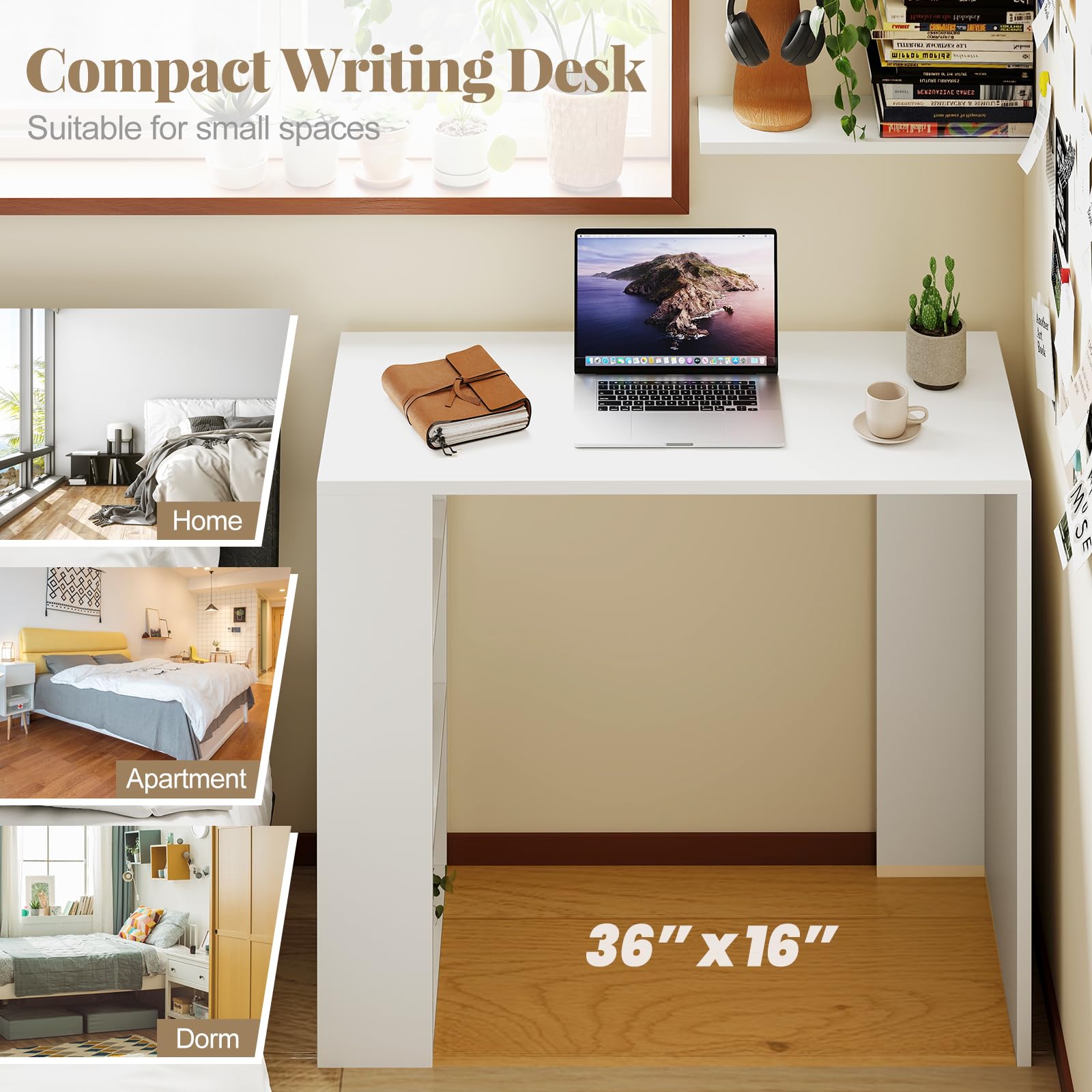 Giantex 36 Inch Compact Home Office Desk with Storage Open Shelves and Anti Tipping Kit