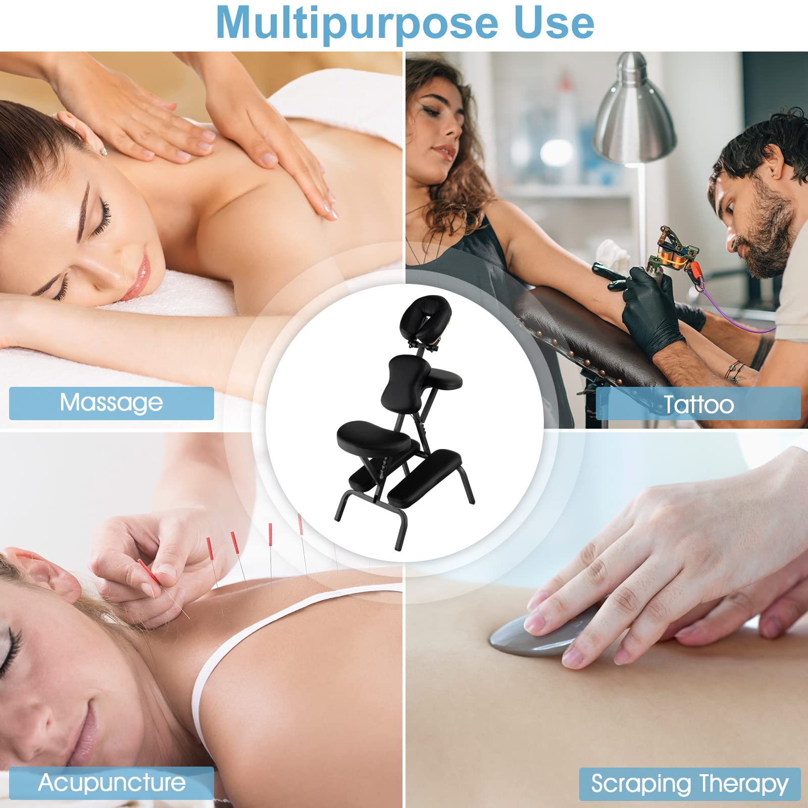Portable Light Weight Massage Chair Travel Massage Tattoo Spa Chair
