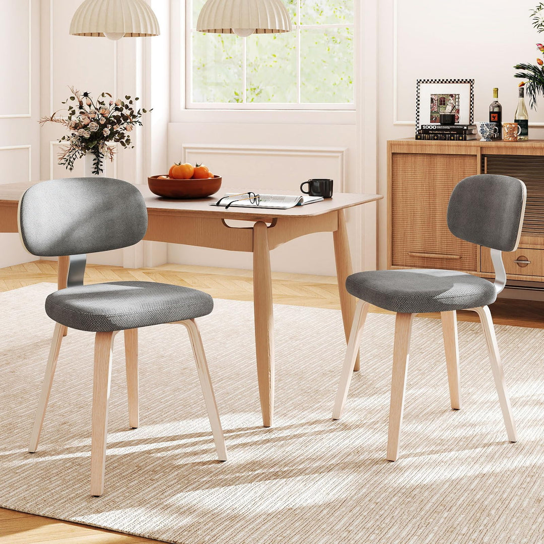 Giantex Wooden Dining Chairs Set of 2/4 Fabric Upholstered Kitchen Chairs