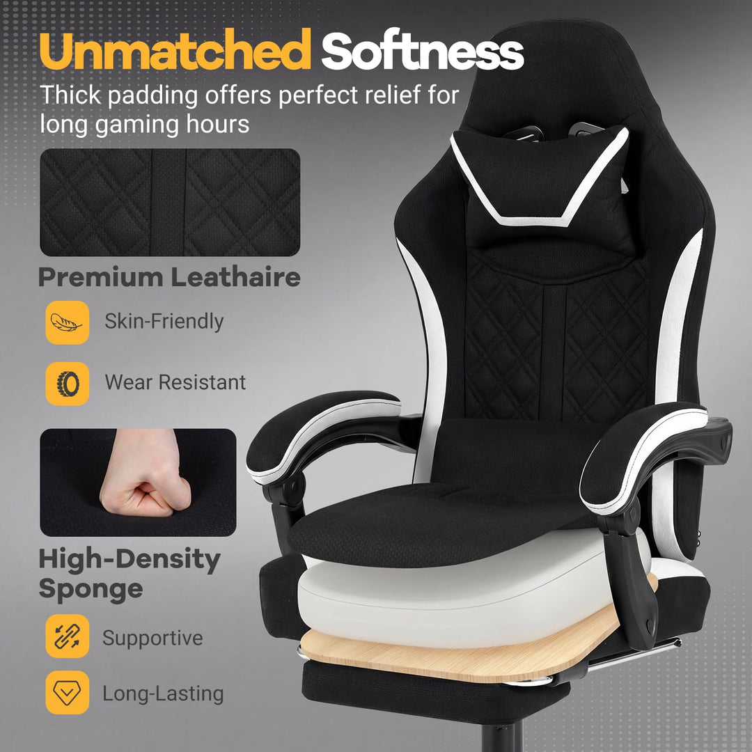 Giantex Ergonomic Computer Desk Chair with Headrest, Lumbar Support
