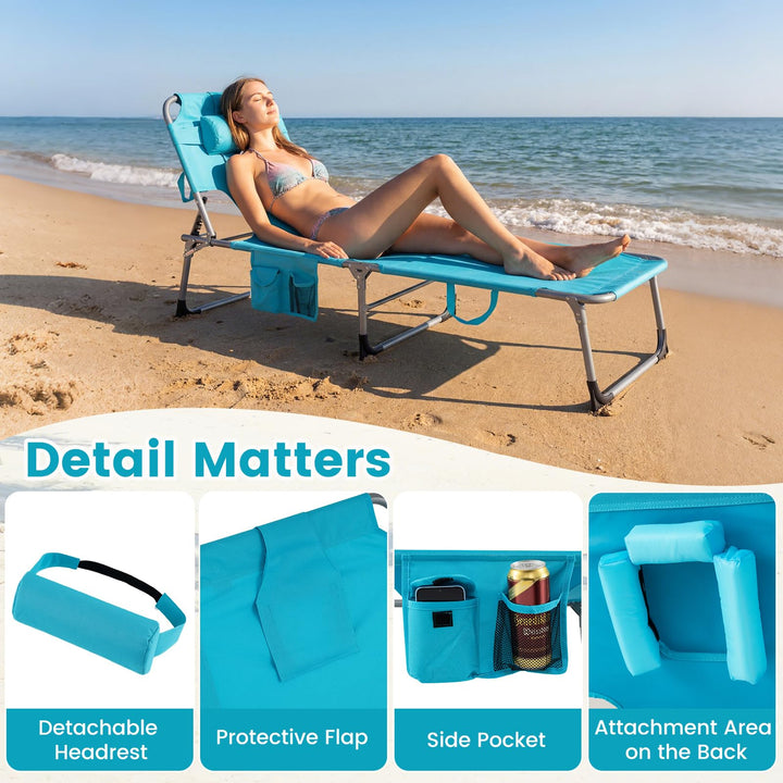 Giantex Tanning Chair with Face Arm Holes Folding Chair