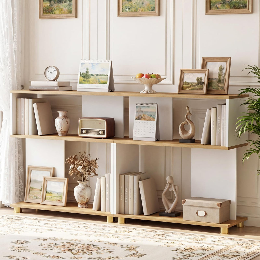 Giantex 3-Tier Geometric S Shaped Bookcase with Open Storage Shelves (1/2)