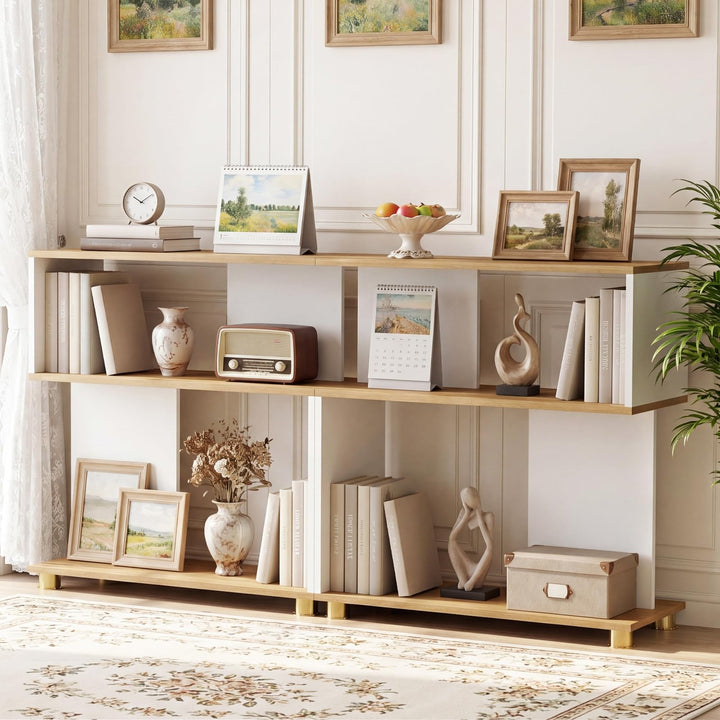 Giantex 3-Tier Geometric S Shaped Bookcase with Open Storage Shelves (1/2)
