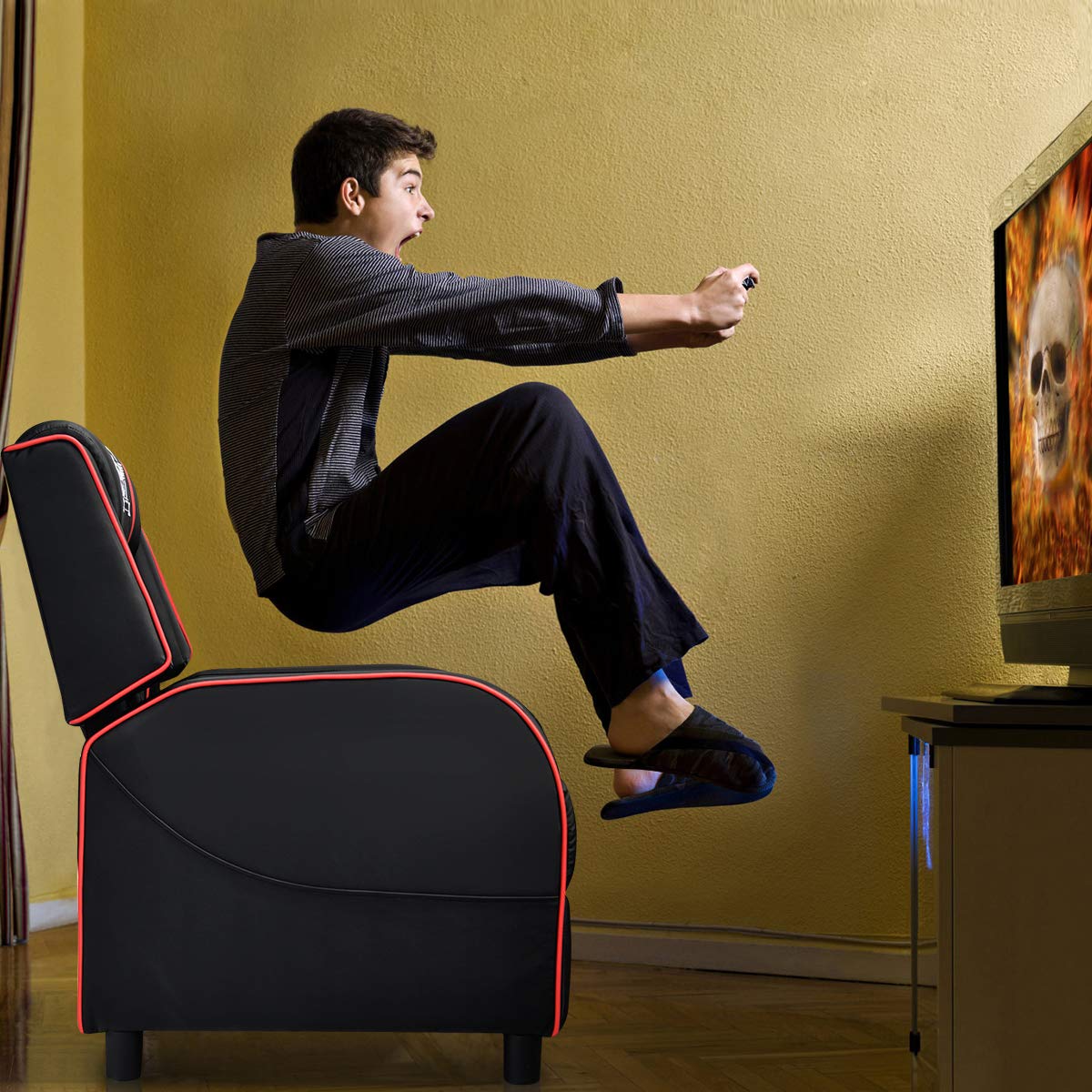 Gaming Recliner Chair, Racing Style Single Recliner Sofa - Giantex