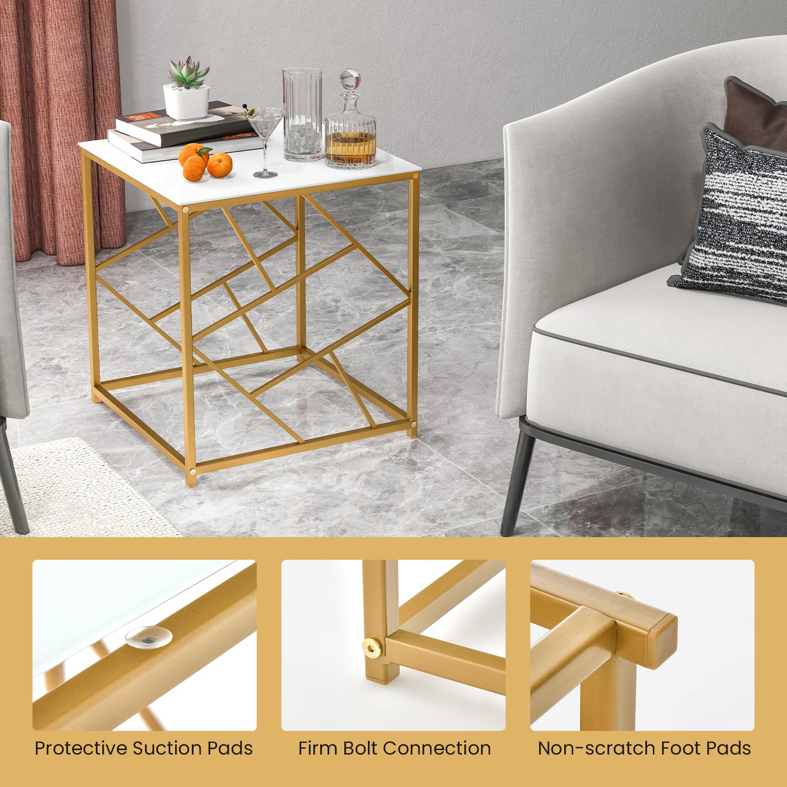 Giantex Gold Side Table