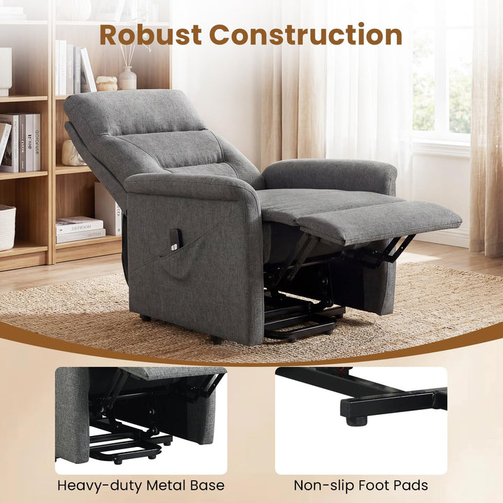 Giantex Electric Recliner Sofa w/Remote Control &amp; Side Storage Pocket for Elderly