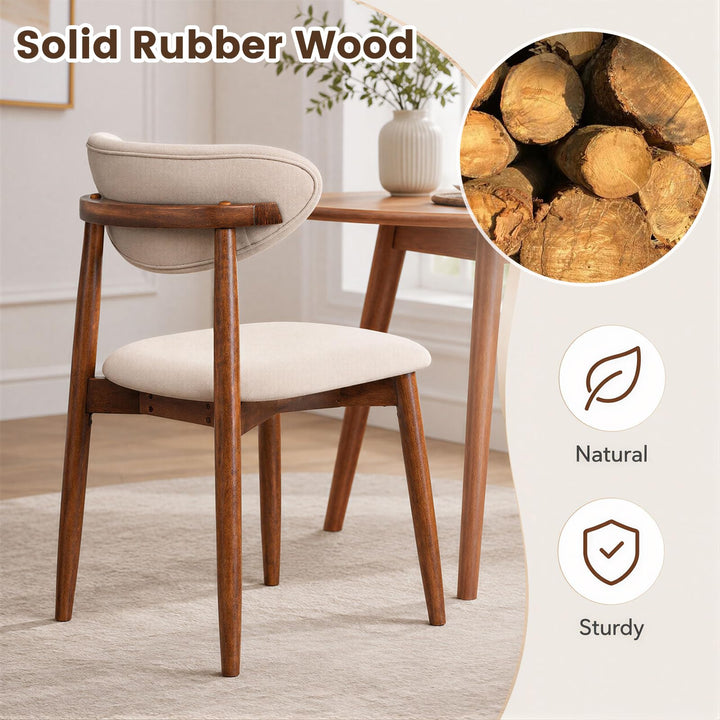 Giantex Modern Upholstered Wooden Dining Chairs with Fabric Padded Seat (2/4)