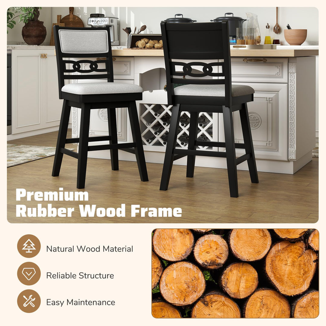 Giantex 25" Bar Stools Set of 2/4 Modern Counter Height Tall Chairs
