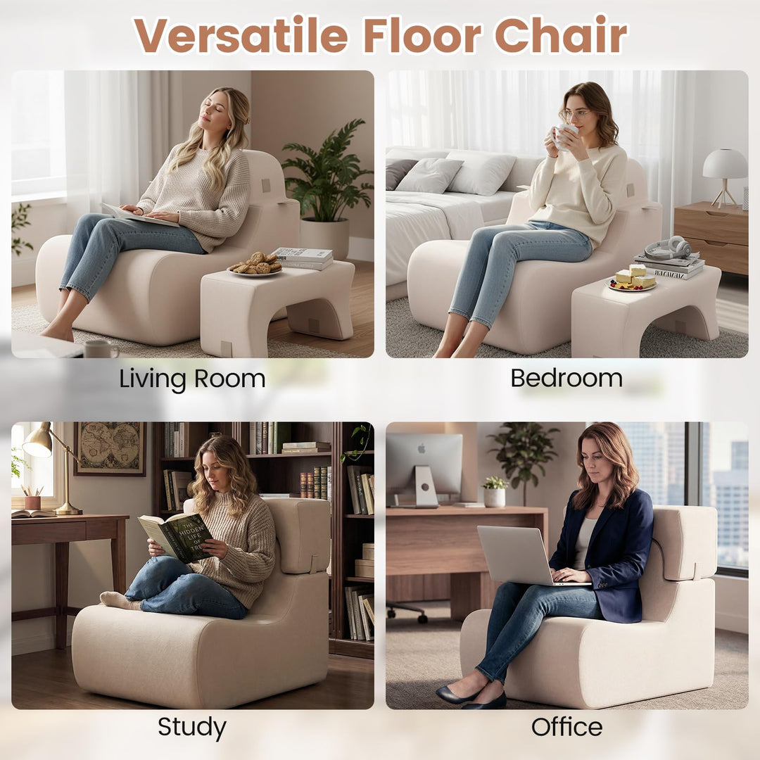 Giantex Floor Chair for Adults, Lazy Sofa with Detachable Headrest