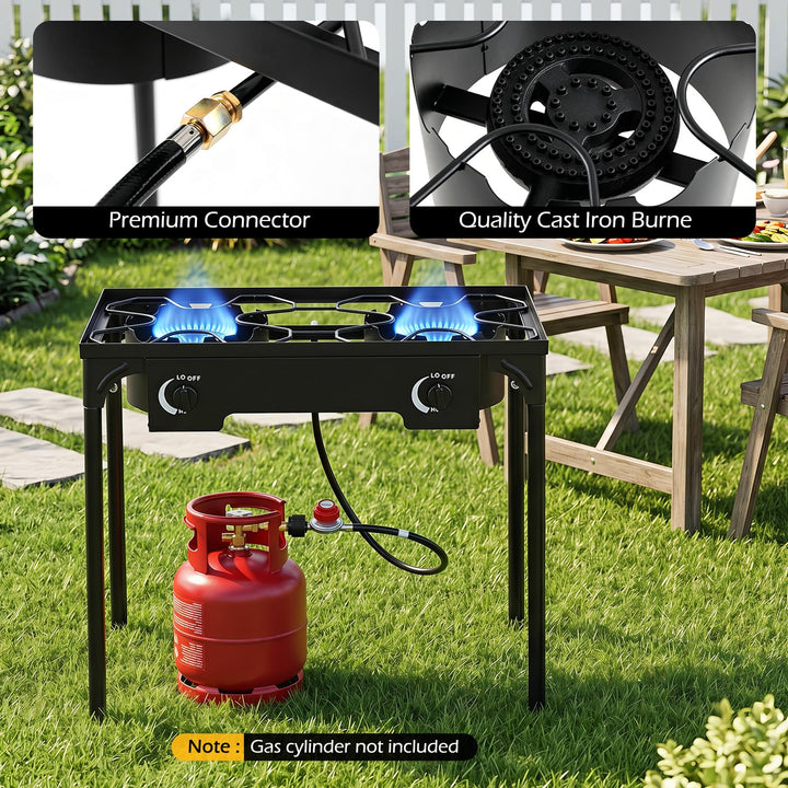 Giantex 2 Burner Propane Gas Stove | 160,000 BTU High Pressure Camping Cooker