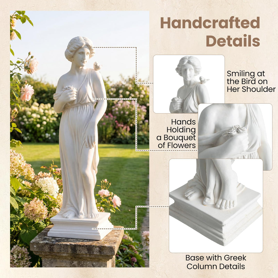 Giantex 31.5" Greek Goddess Statue with Bird