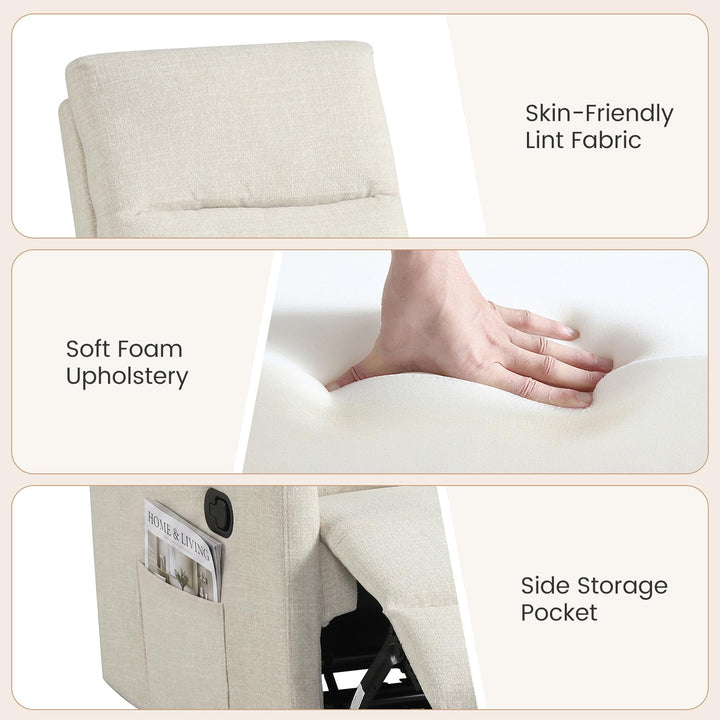 Giantex 360° Nursery Recliner Chair with Adjustable Cushioned Back