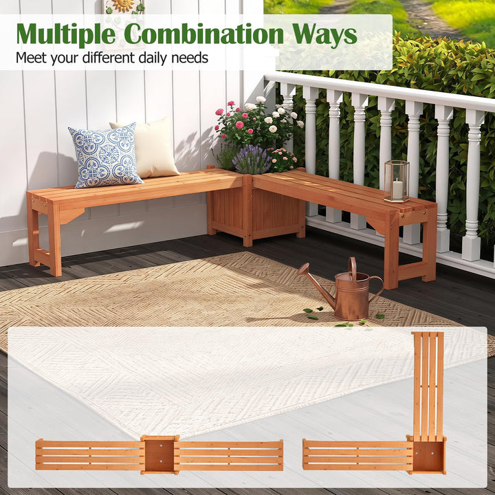 GIANTEX 2-in-1 Outdoor Bench with Raised Garden Bed