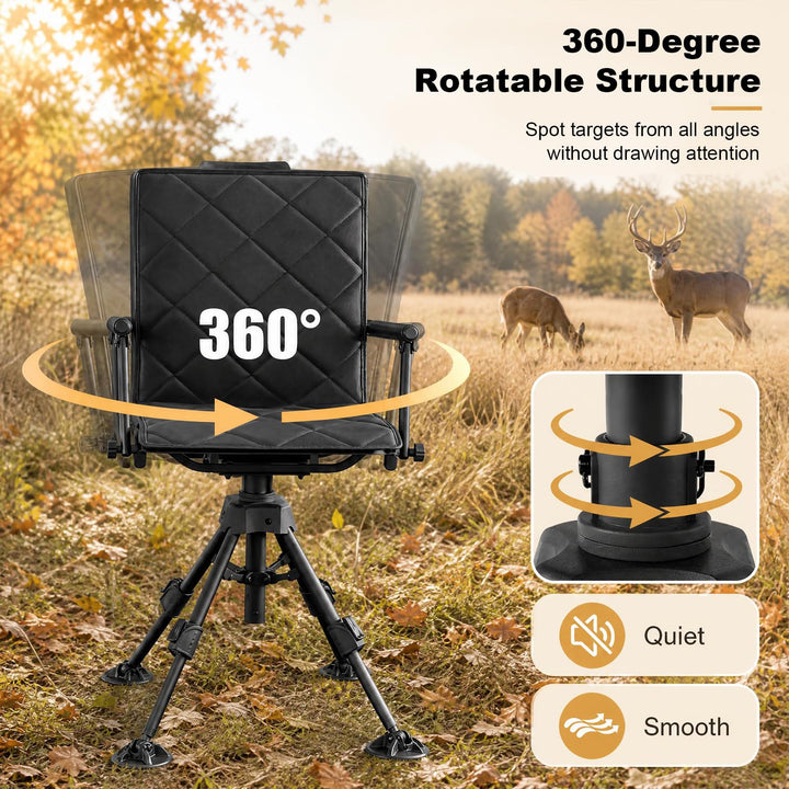 GIANTEX Swivel Hunting Chair w/ Removable Cushion