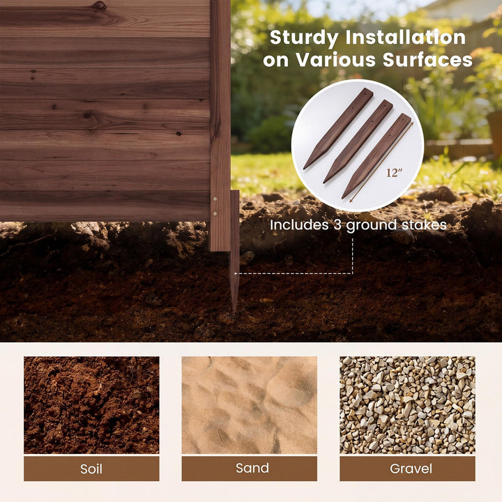 Giantex Wooden Privacy Fence with Stakes 47" W x 45.5" H