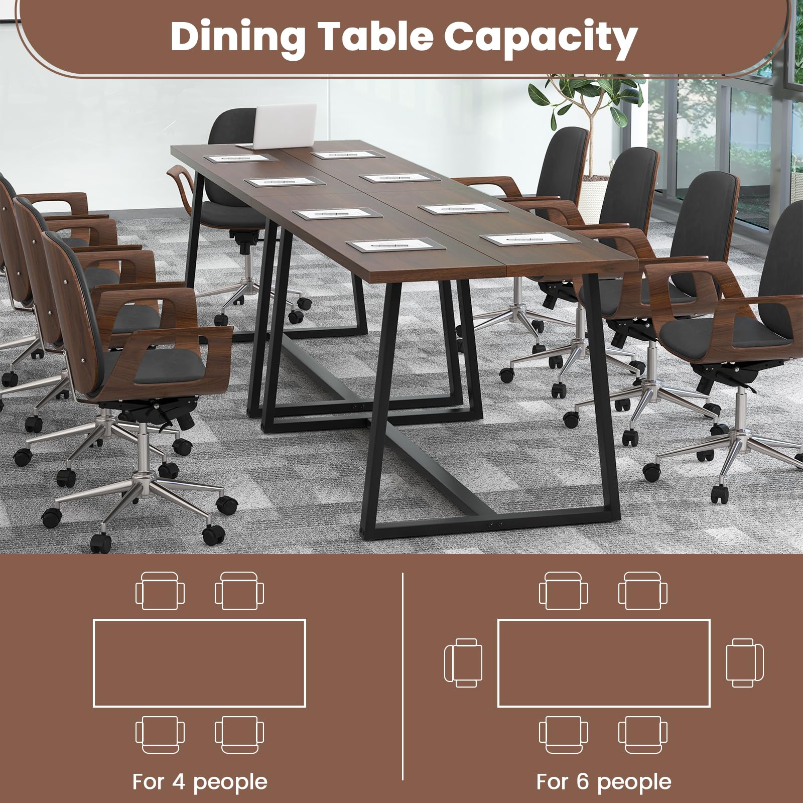 Giantex 63" Large Dining Table for 4-6