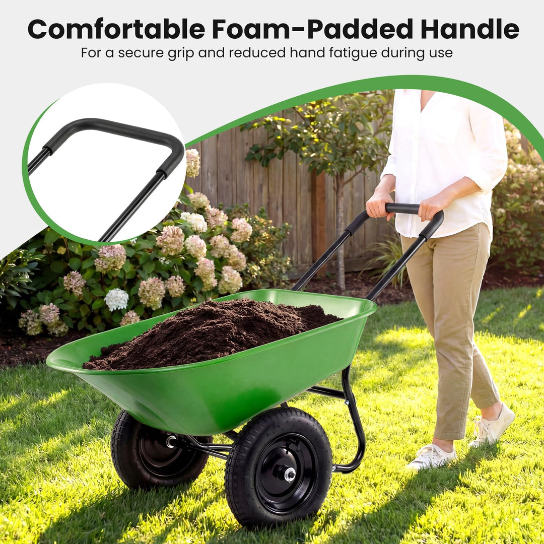 Giantex Dual-Wheel Garden Cart for Outdoor Yard Lawn Gardening Construction Use