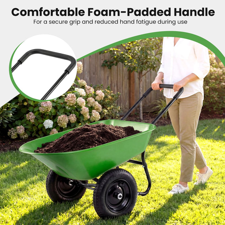 Giantex Dual-Wheel Garden Cart for Outdoor Yard Lawn Gardening Construction Use