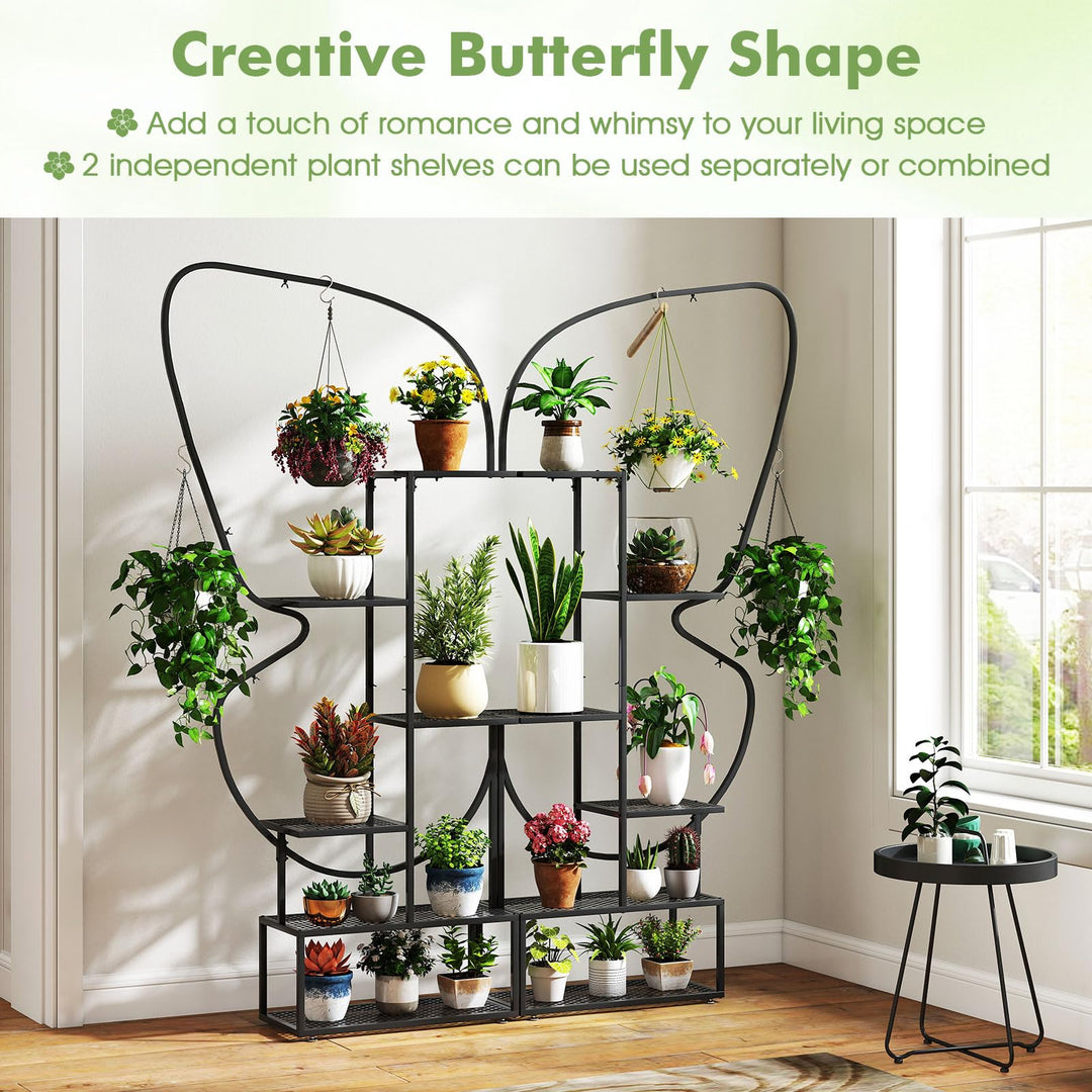 Giantex 2 Pack 6-Tier Butterfly-Shaped Plant Stand Indoor