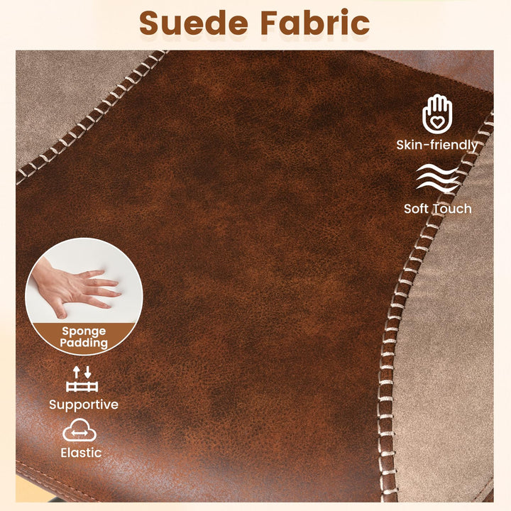 Giantex Ergonomic Mid Century Modern Faux Fur Computer Desk Chair with 2D Headrest