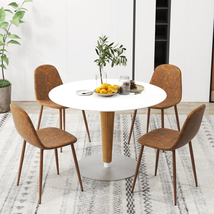 Giantex Upholstered Dining Chairs Set of 4 PU Leather Kitchen Side Chairs w/Padded Seats