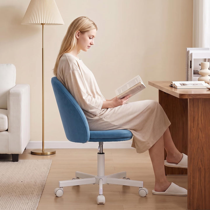 GIANTEX Small Office Chair | Ergonomic Vanity Chair with Low Back (1/2)