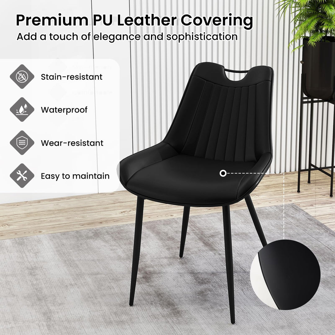 Giantex Dining Chairs Set of 4 PU Leather Upholstered Kitchen Dining Room Chairs