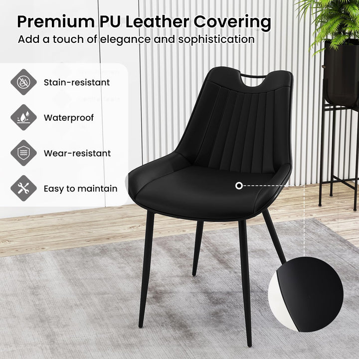 Giantex Dining Chairs Set of 4 PU Leather Upholstered Kitchen Dining Room Chairs