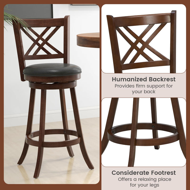 360° Swivel Barstools Set of 2 - Giantex
