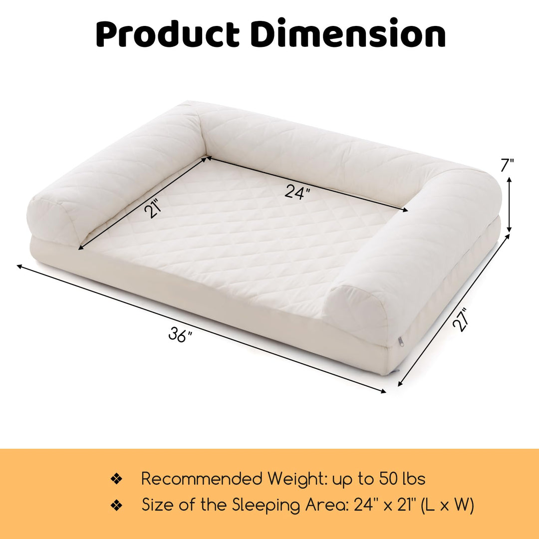 Giantex Orthopedic Dog Bed - Egg Crate Foam Dog Sofa Pet Bed with Washable Cover