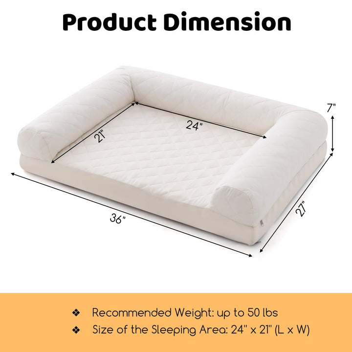 Giantex Orthopedic Dog Bed - Egg Crate Foam Dog Sofa Pet Bed with Washable Cover