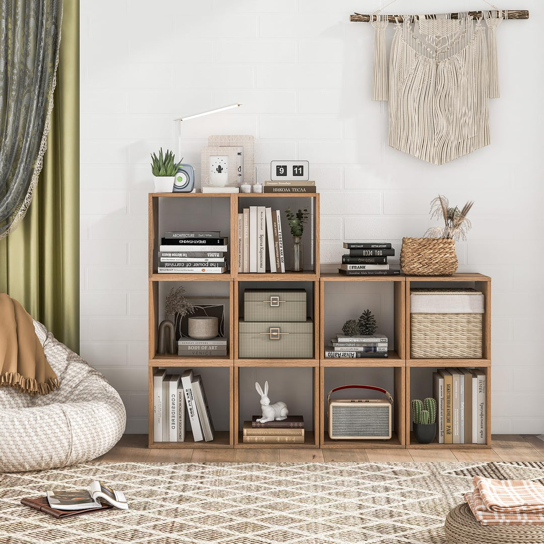 Giantex 2 Cube Bookshelf Organizer, 2-Tier Stackable Cube Storage Organizer
