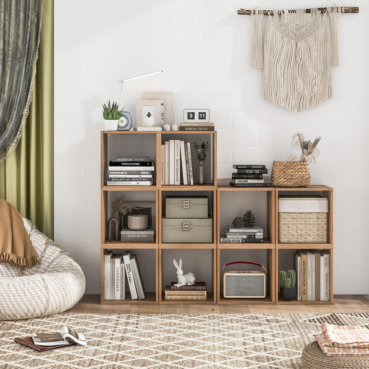 Giantex 2 Cube Bookshelf Organizer, 2-Tier Stackable Cube Storage Organizer