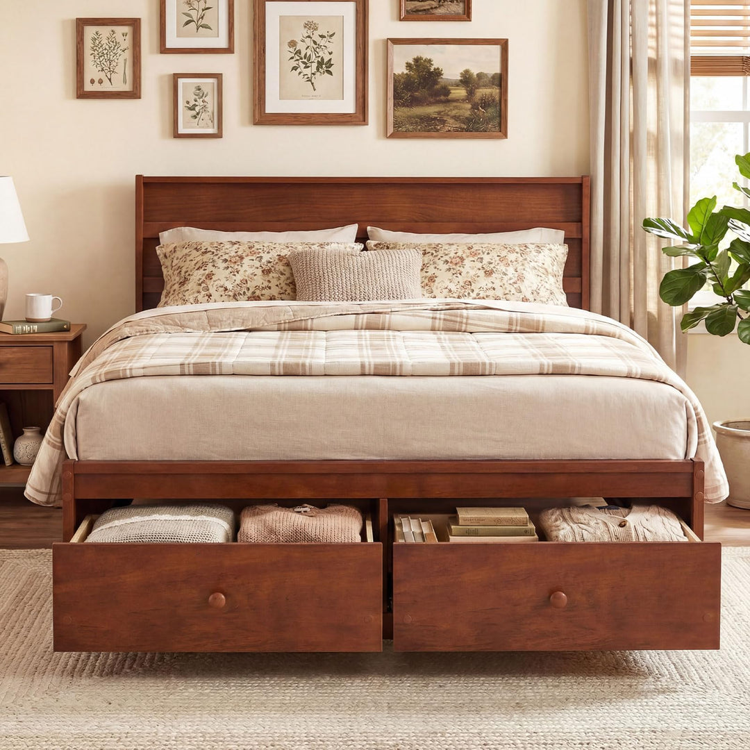 Giantex Bed Frame with Storage Drawers