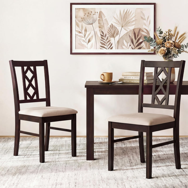 Giantex Dining Chairs Set of 2/4 Rubber Wood Dining Room Chairs