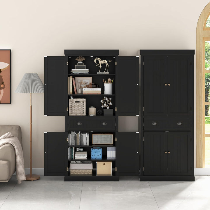 Giantex Pantry Organizers and Storage, 72" Tall Kitchen Cabinet with 2-Door Cabinets & Drawer, Buffet Sideboard