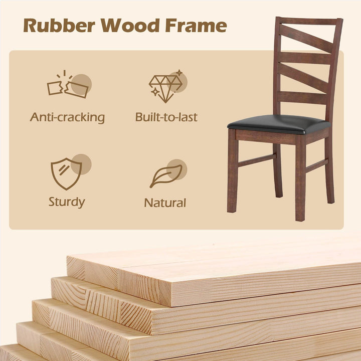 Giantex Wooden Dining Chairs Set of 2/4 Farmhouse Kitchen Chairs with Rubber Wood Legs