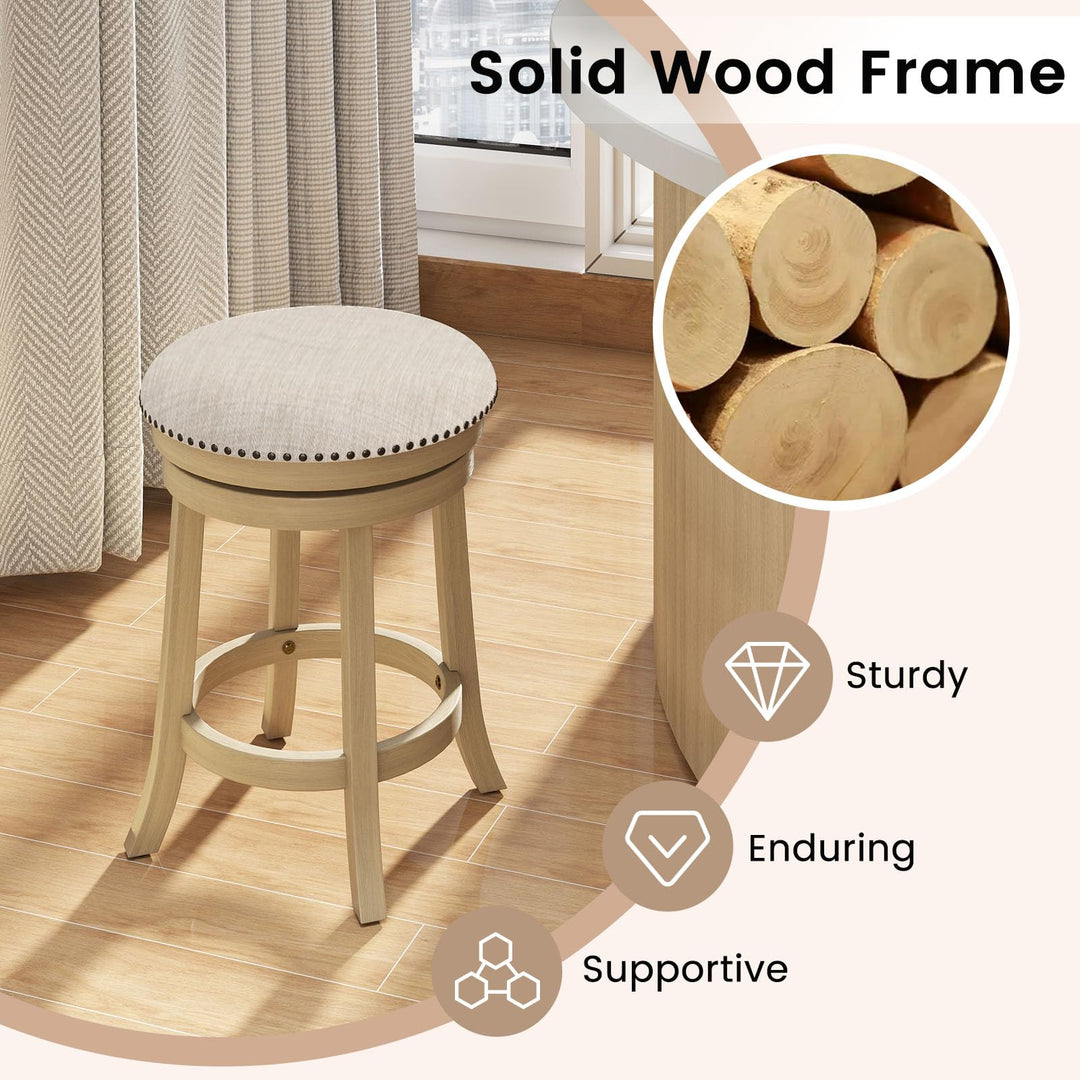 Giantex 24"Swivel Bar Stools Set of 2/4 with Comfy Padded Seat Cushion