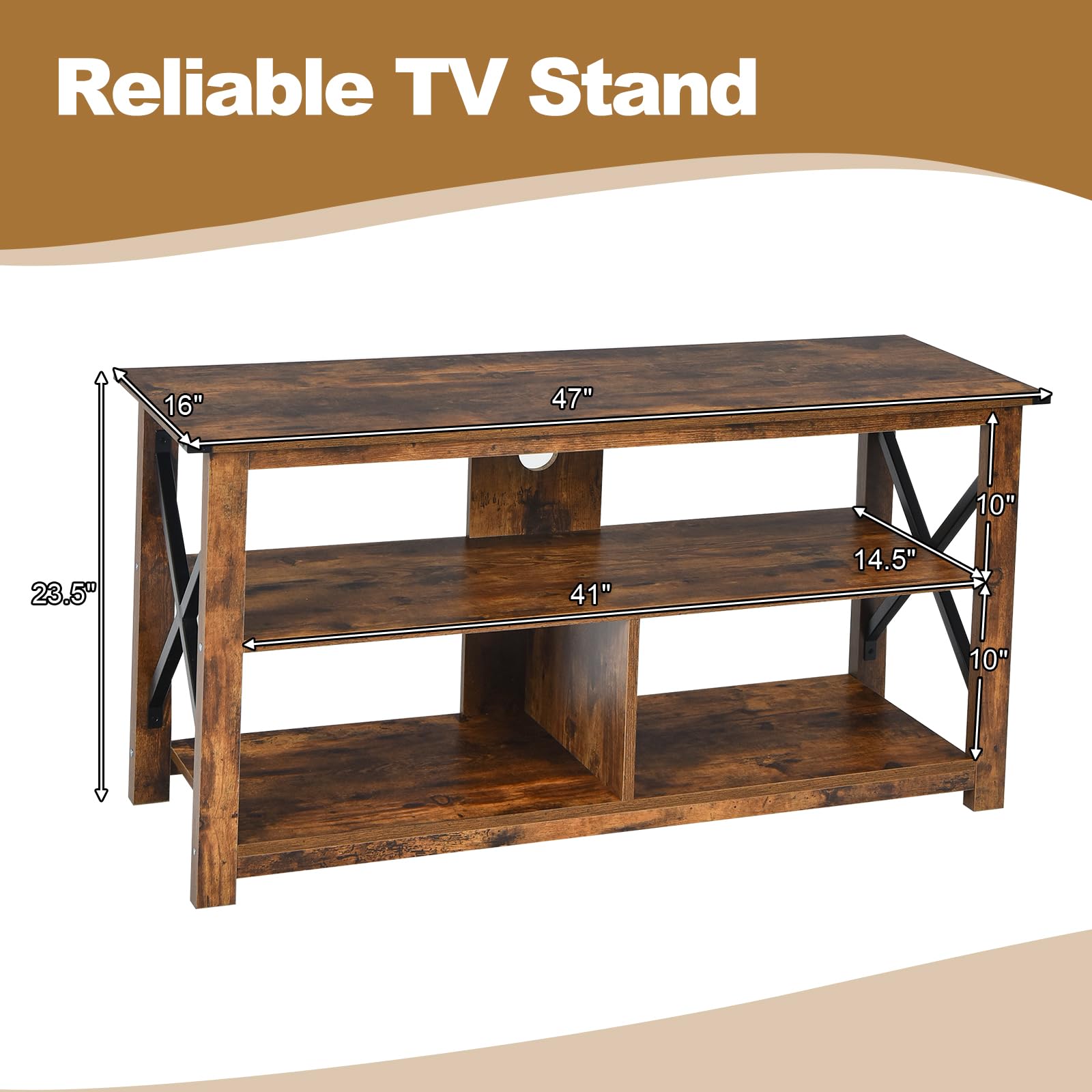 Giantex TV Stand for Bedroom, TV Cabinet for TV Up to 55"