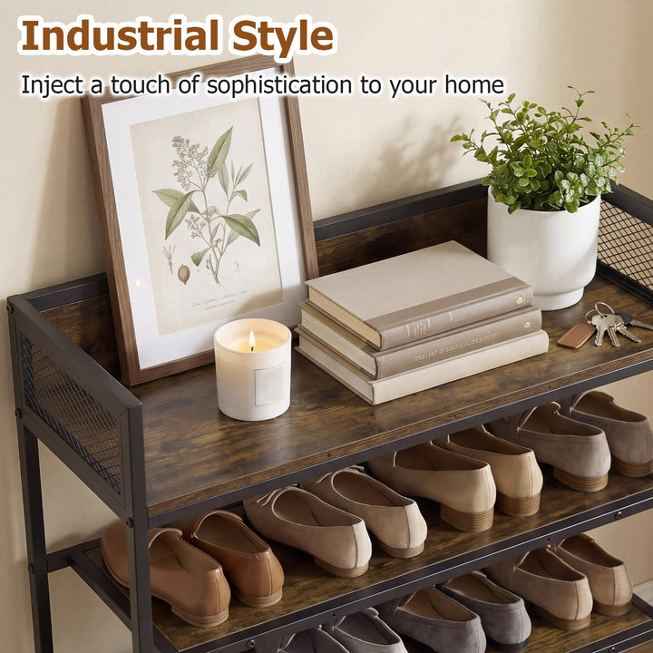 Giantex 4-Tier Industrial Shoe Storage Organizer with Heavy Duty Metal Frame